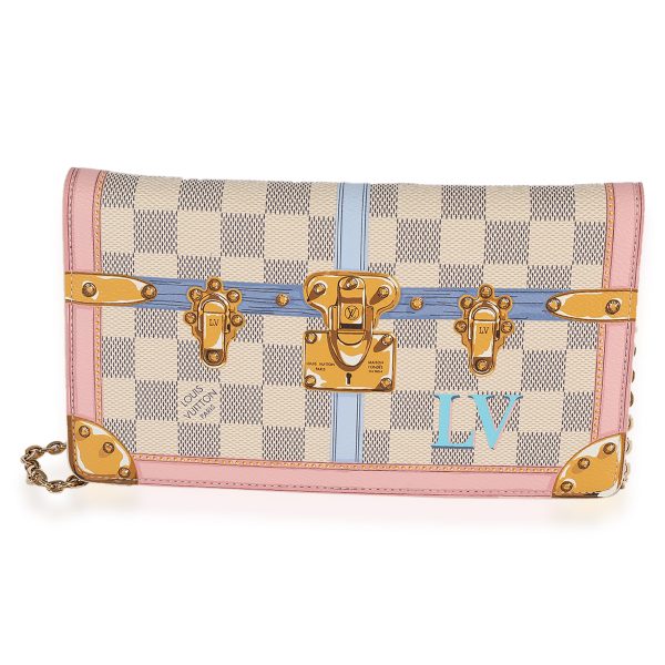 122657 fv Louis Vuitton Damier Azur Summer Trunks Chain Pochette