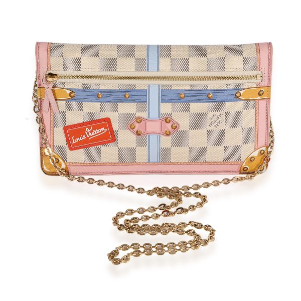 122657 pv Louis Vuitton Damier Azur Summer Trunks Chain Pochette