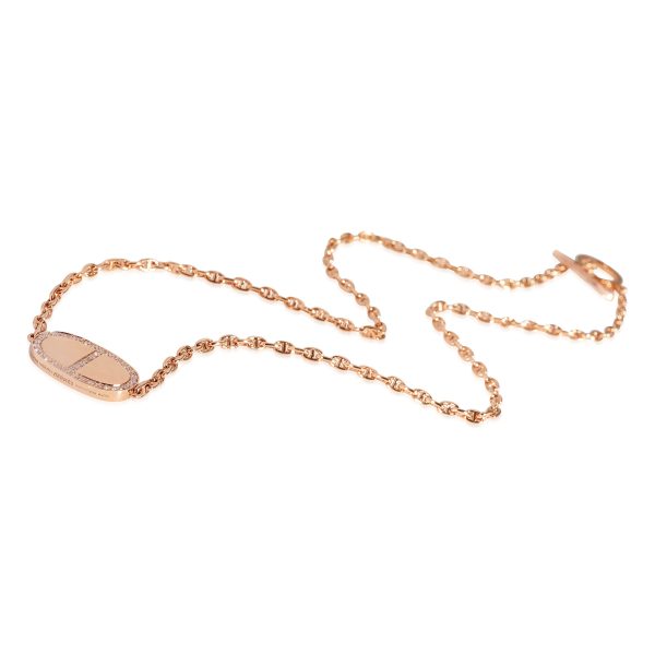 122681 av Hermès Chaine dAncre Verso Necklace in 18K Rose Gold 088 Ctw