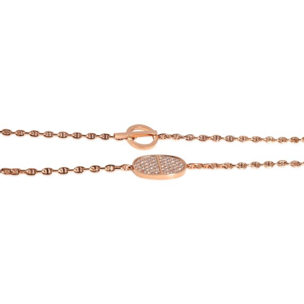 122681 pv Hermès Chaine dAncre Verso Necklace in 18K Rose Gold 088 Ctw