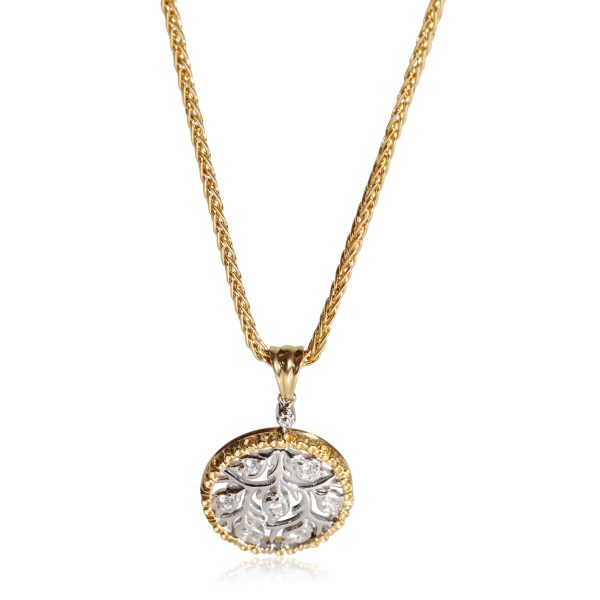 122683 fv aca61029 21ed 4d69 8733 0894a7809d3f Buccellati Ramage Round Diamond Pendant in 18k White GoldYellow Gold 014 CTW