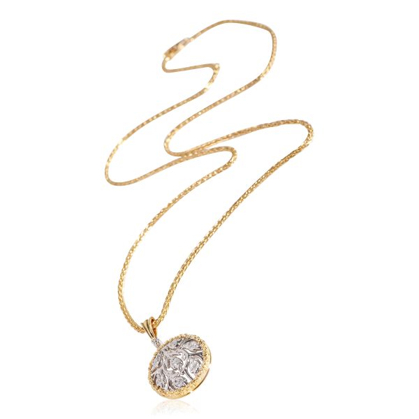 122683 pv beda4020 e6bb 4c00 bc7b ef8a8493fbdf Buccellati Ramage Round Diamond Pendant in 18k White GoldYellow Gold 014 CTW