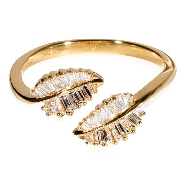 122717 fv e3e3a2d5 86b7 4f6f 880f 8849ae6c5d65 Anita Ko Palm Leaf Ring iin 18k Yellow Gold 037 CTW Small Model