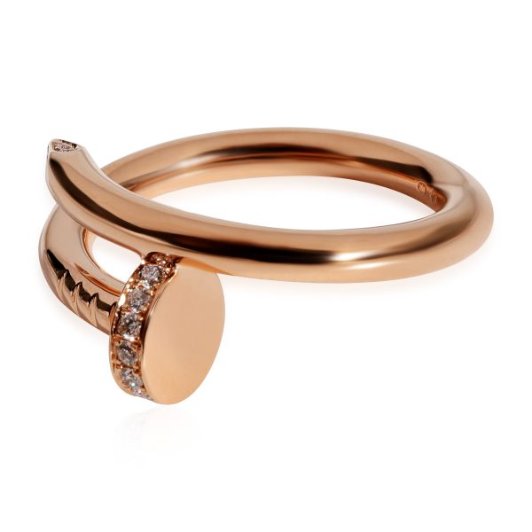 Fashion Ring Rose Gold Cartier Juste Un Clou Ring with Diamonds in 18k Rose Gold 013 CTW