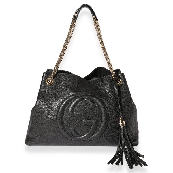 122792 fv Gucci Black Pebbled Leather Medium Soho Chain Shoulder Bag