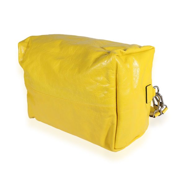 122839 clasp Gucci Yellow Soft Crinkled Leather Convertible Backpack Satchel