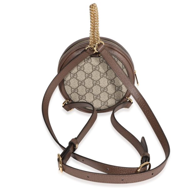 122847 pv Gucci GG Supreme Web Mini Ophidia Round Backpack