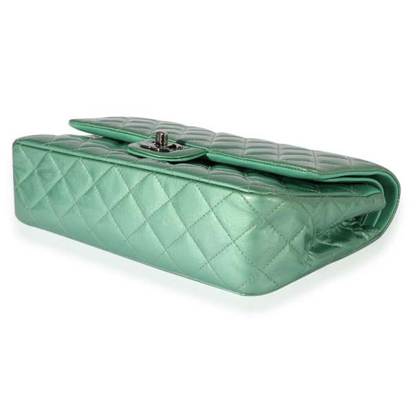 122964 box e4447282 cf2c 4461 ab7e 77458d4051d5 Chanel Seafoam Quilted Patent Leather Medium Classic Double Flap Bag