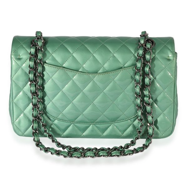 122964 pv f6719384 375e 4bab 85c4 ad0f8696d78e Chanel Seafoam Quilted Patent Leather Medium Classic Double Flap Bag