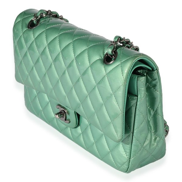 122964 sv 631cfc31 6c01 405c 8805 d7c975a79b1b Chanel Seafoam Quilted Patent Leather Medium Classic Double Flap Bag