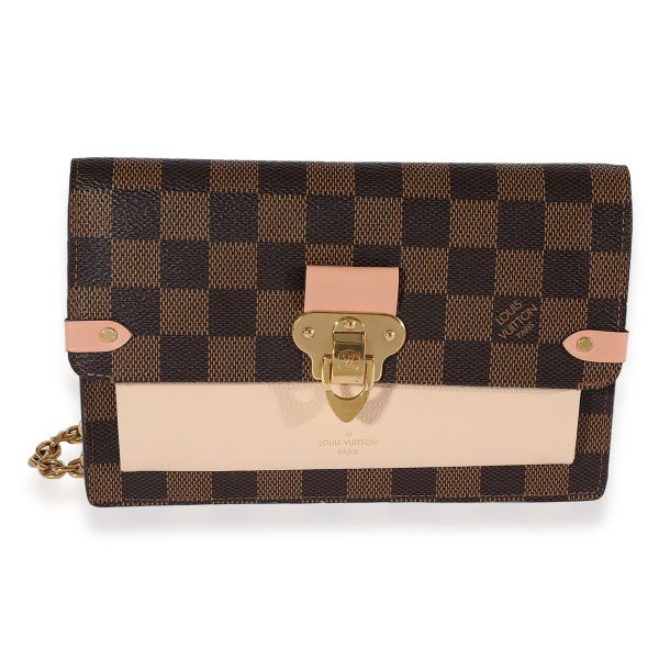 123037 fv 65d2445d c279 465a b96c 16e5a77b70ec Louis Vuitton Damier Ebene Cream Taurillon Vavin Chain Wallet