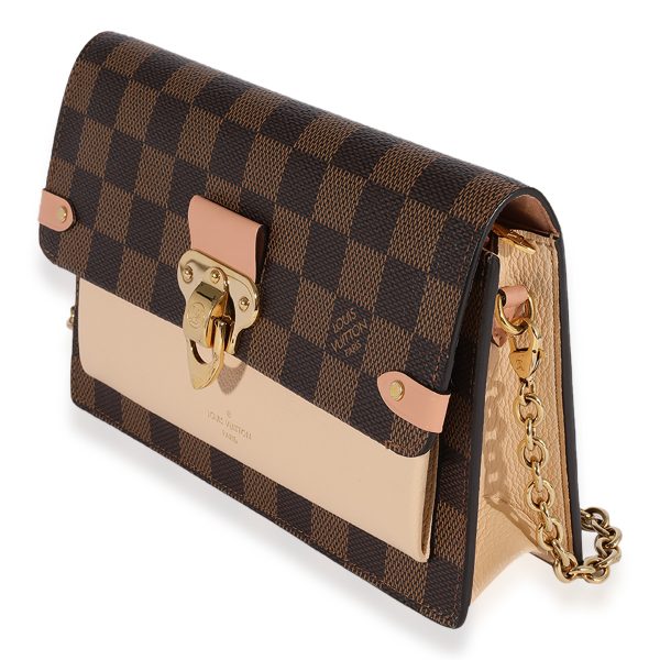 123037 sv a206e119 ac42 45e7 954e 8fec67052ff7 Louis Vuitton Damier Ebene Cream Taurillon Vavin Chain Wallet