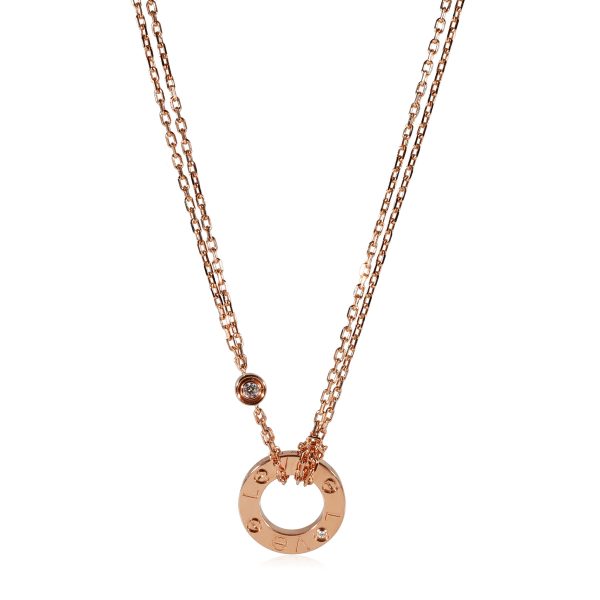 123051 fv Cartier Love Diamond Necklace in 18k Rose Gold 003 CTW