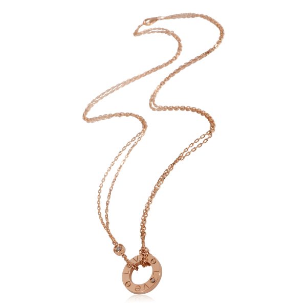 123051 pv Cartier Love Diamond Necklace in 18k Rose Gold 003 CTW