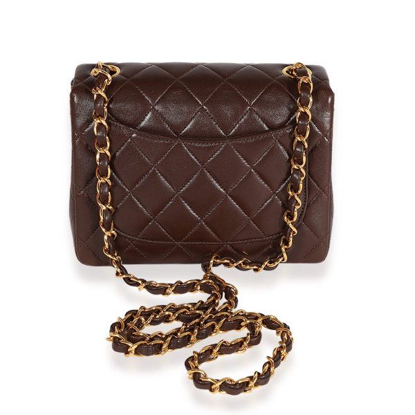 123064 pv 32a8241f 077f 4138 a2df b48866737bd2 Chanel Vintage Brown Quilted Lambskin Mini Square Classic Flap