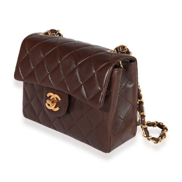 123064 sv 14241146 d526 4093 88ac ad66e64a240c Chanel Vintage Brown Quilted Lambskin Mini Square Classic Flap