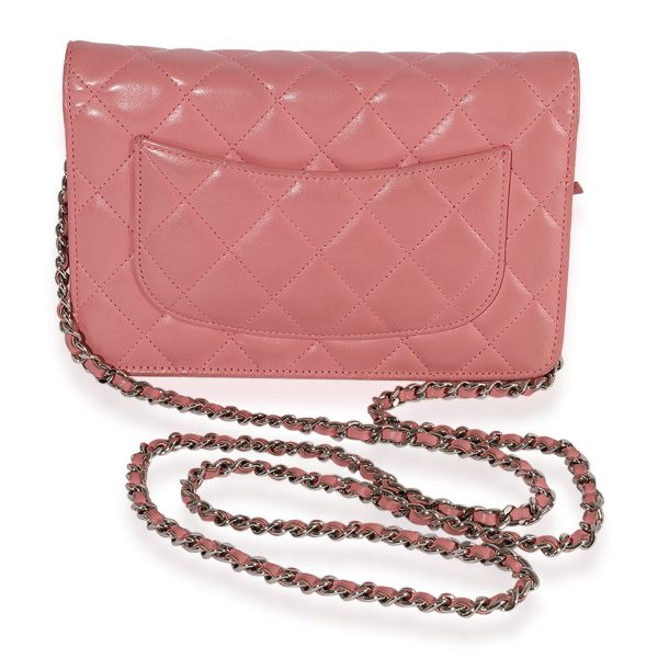 123100 pv Chanel Pink Quilted Lambskin Wallet On Chain