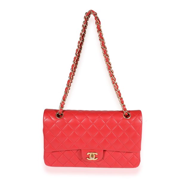 123131 bv Chanel Red Quilted Lambskin Medium Classic Double Flap Bag