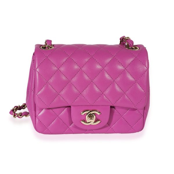 123151 fv eeea0409 cb67 455f a3b8 1e950648e865 Chanel Purple Quilted Lambskin Mini Square Classic Flap Bag