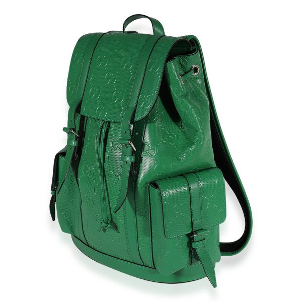 123162 sv da5b02aa 273d 4cb1 80b2 b1a735037f7b Gucci Green GG Embossed Leather Backpack