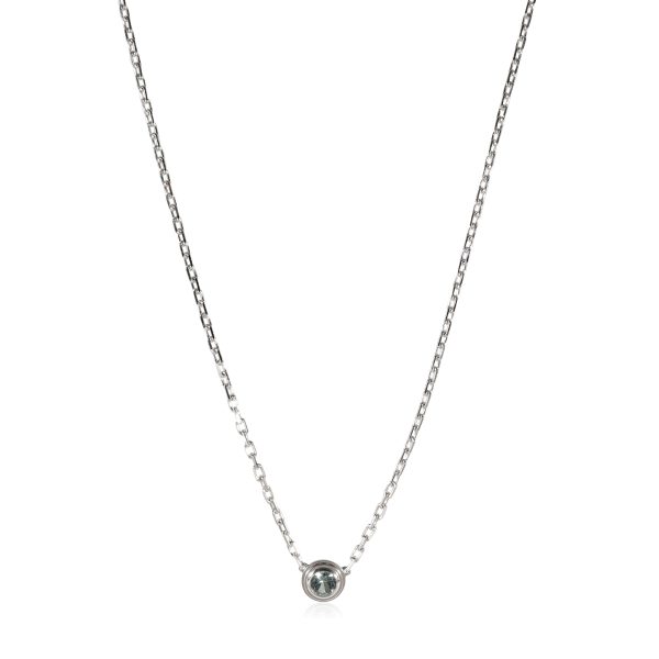 123194 fv Cartier Legers De Cartier Sapphire Solitaire Pendant in 18k White Gold Blue