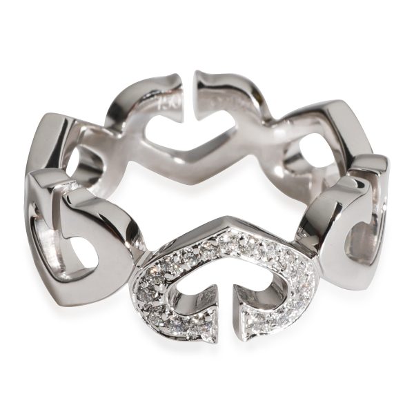 Rings Cartier C De Cartier Heart Ring in 18k White Gold 013 CTW