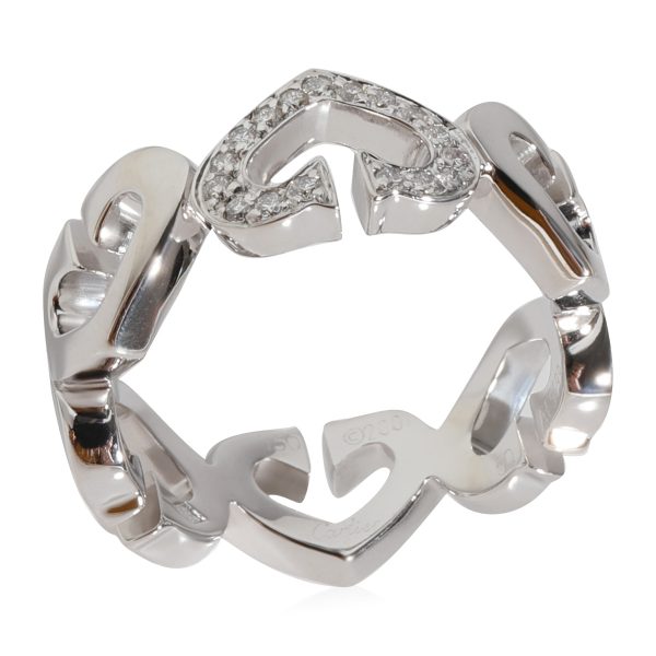 Ring White Gold Cartier C De Cartier Heart Ring in 18k White Gold 013 CTW