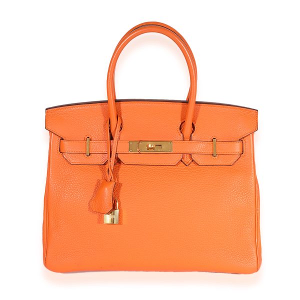 123201 fv Hermès Orange Togo Birkin 30 GHW