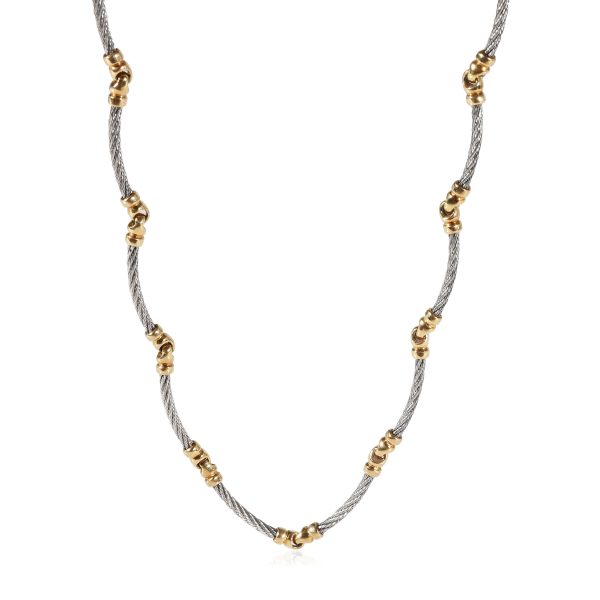 123226 fv Charriol Phillip Cable Necklace in 18k Yellow GoldSteel