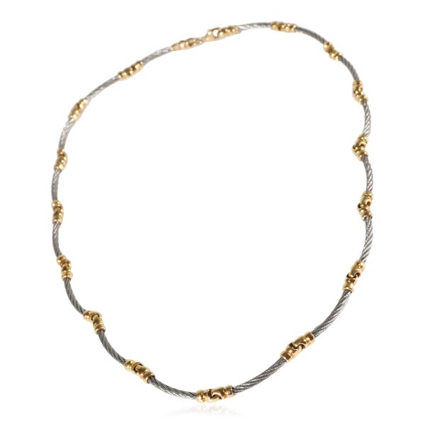 123226 pv Charriol Phillip Cable Necklace in 18k Yellow GoldSteel