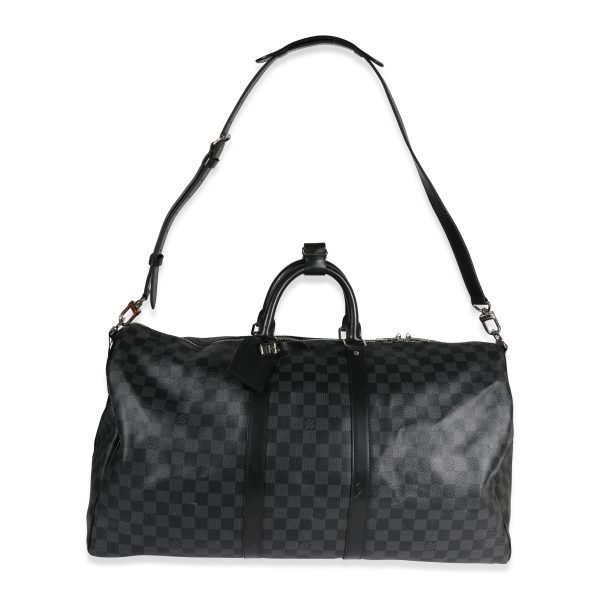 123230 stamp Louis Vuitton Damier Graphite Keepall Bandoulière 55