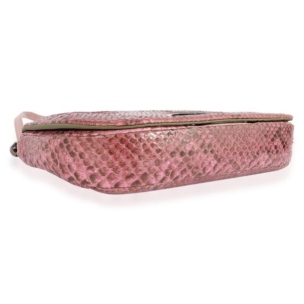 123240 clasp Christian Dior Pink Python Malice Shoulder Bag