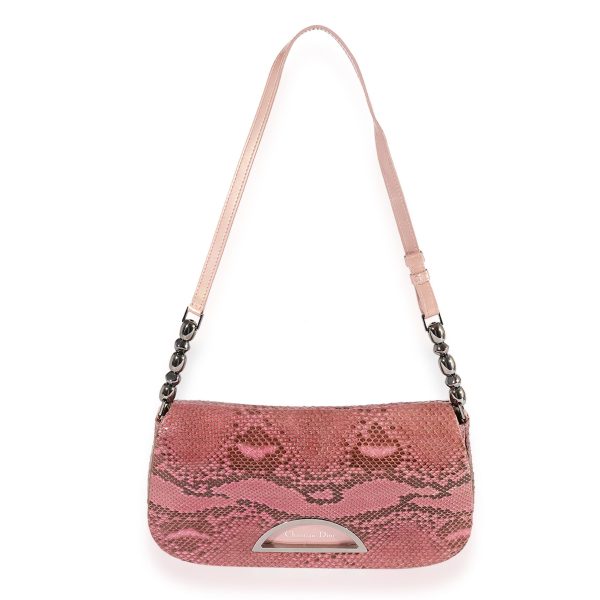 123240 fv Christian Dior Pink Python Malice Shoulder Bag