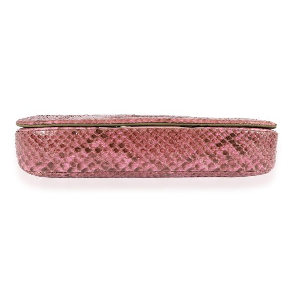 123240 stamp Christian Dior Pink Python Malice Shoulder Bag