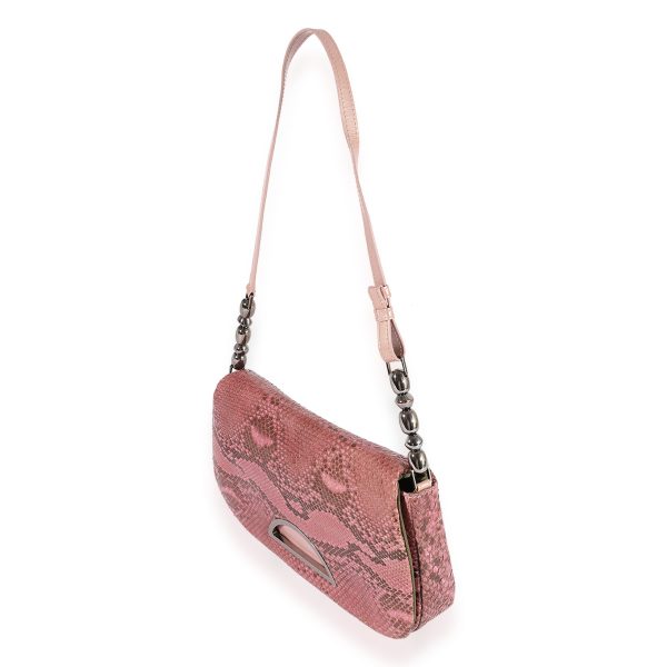 123240 sv Christian Dior Pink Python Malice Shoulder Bag