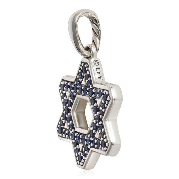 123285 av 8ced15d6 2406 443d 8154 07d6e5fa1e5f David Yurman Streamline Blue Sapphire Star of David Pendant in Sterling Silver