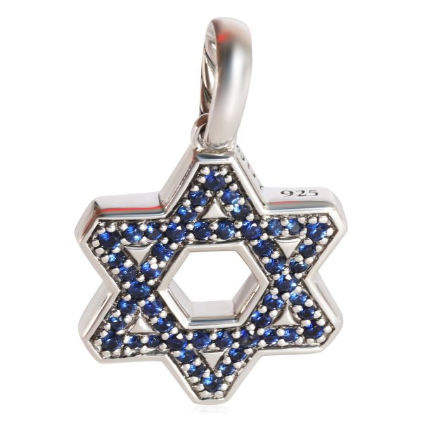 123285 fv 828aa8c4 c29a 4010 8852 b74d0225546c David Yurman Streamline Blue Sapphire Star of David Pendant in Sterling Silver