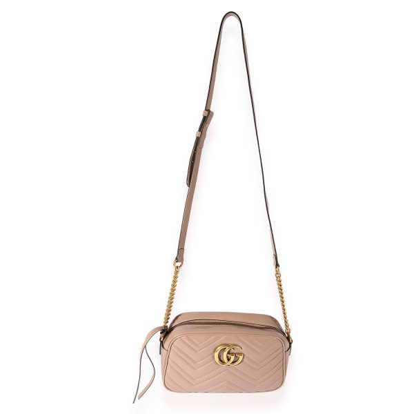 123290 bv Gucci Dusty Pink Matelass√© Leather Small Marmont Shoulder Bag