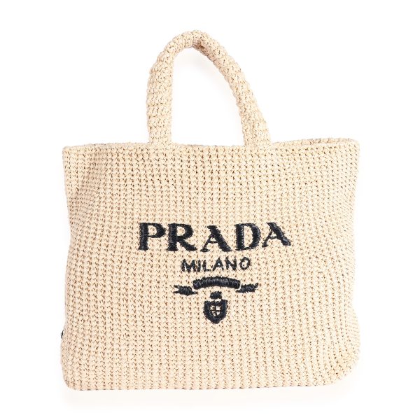 123374 fv 8f48295c 88d9 4971 876d 005701ac8a77 Prada Natural Raffia Logo Tote