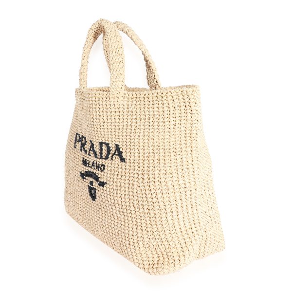 123374 sv f0d878e0 d24f 4747 99c3 280a95ddb277 Prada Natural Raffia Logo Tote