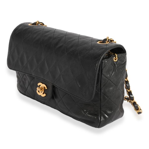 123385 sv 6e9c49dc 4fb5 4724 8cef 74357c8e5033 Chanel Vintage Black Quilted Lambskin Single Flap Crossbody