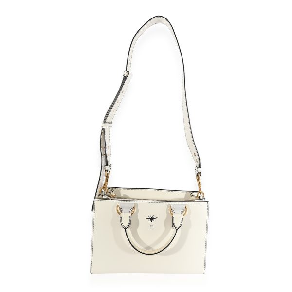 123397 bv de58e053 d167 4349 8302 10fac6caade6 Christian Dior White Smooth Leather D Bee Tote