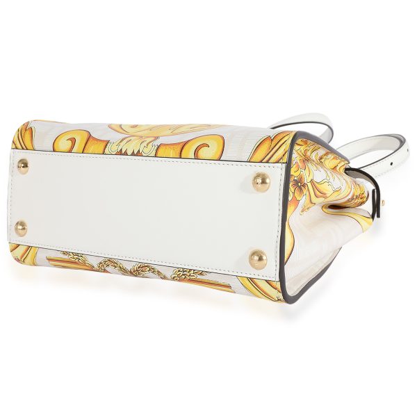 123408 box Fendi x Versace Fendace Gold Baroque White FF Motif Mini Peekaboo