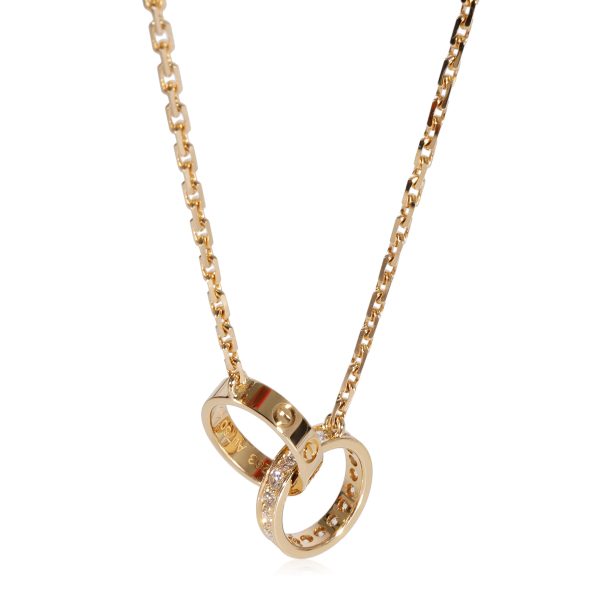 123438 fv Cartier Love Diamond Interlocking Necklace in 18k Yellow Gold 022 CTW