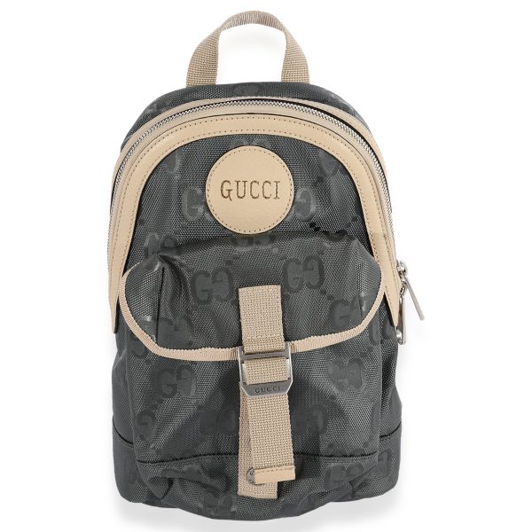 123454 fv 833ae909 a0f4 488f 84ff 0a6ee74c527e Gucci Gray GG ECONYL Nylon Canvas Off The Grid Sling Backpack