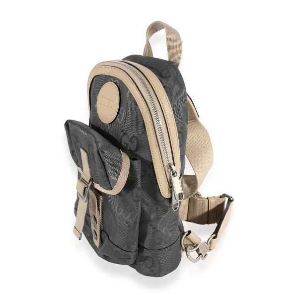 123454 sv 7498ca2d 8210 4397 b591 fffabd0f16e7 Gucci Gray GG ECONYL Nylon Canvas Off The Grid Sling Backpack