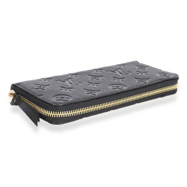 123460 clasp Louis Vuitton Black Monogram Empreinte Clémence Wallet