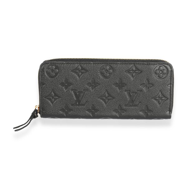 123460 fv Louis Vuitton Black Monogram Empreinte Clémence Wallet