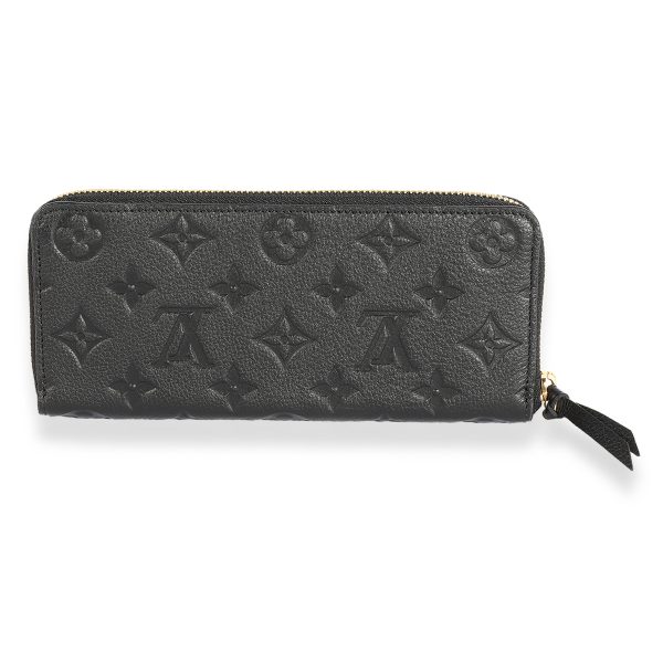 123460 pv Louis Vuitton Black Monogram Empreinte Clémence Wallet