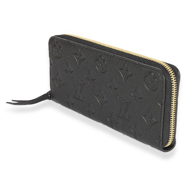 123460 sv Louis Vuitton Black Monogram Empreinte Clémence Wallet